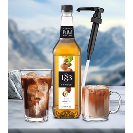 Hazelnut Syrup with Pump for Hot & Cold Drinks - 1 Liter 33.8 Ounces