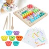 Children Wooden Clip Beads Puzzle Board Hands Brain Training Bead