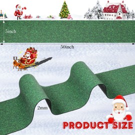 Village Street Mat Accesorios de Little Village 5 x 50 pulgadas, accesorios de pueblo de Navidad, decoración de carretera en miniatura para exteriores, interiores, baño, hogar, jardín (estilo zacate)