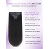 Seamless PU Clip in Hair Extensions for Black Women Full