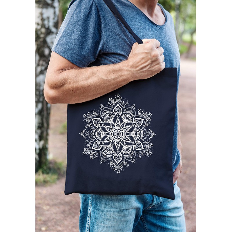 Autiga® Jute Bag Mandala Ornament Bohemian Boho Ethnic Cotton Bag