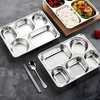 2 Pack Stainless Steel Snack Containers with Lids, Rectangular Divided