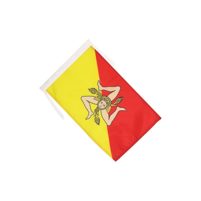 Sicily Flag 18'' x 12'' cords - Italy - Sicilian