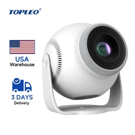 Topleo Android 14 Smart Projector Portable Home Outdoor Cinema Mini 8k Video Decoding Smart Projectorcolor: White