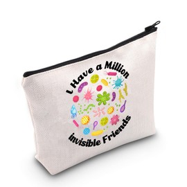 JNIAP Funny Bacteria Gift I Have a Million invisible Friends Cosmetic Bag Science Gift (I Have a Million Bag)