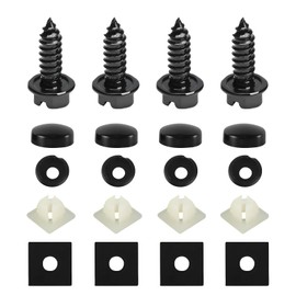 Ongfuwu 4PCS Rustproof License Plate Screw Kit, Stainless Steel Car Bolts Fasteners Kit, Anti-Theft & Anti-Rattle Bolts for Securing License Plate Frame or Cover on Car Truck SUV (Black)