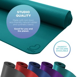 Bean Products Yogi Premium Yoga Mat, Red | Closed Cell, Non-Skid, Slip Resistant, Double Sided | 4mm Thick (73â L x 24â W) Extra-Long | Non-toxic, SGS Certified | Earth-Friendly Exercise Gym Mat