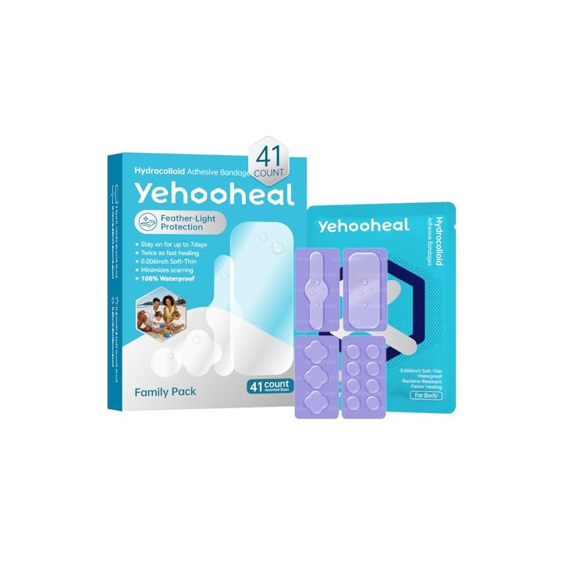 Hydrocolloid Bandages Variety Pack - Thin, Waterproof & Fast Healing