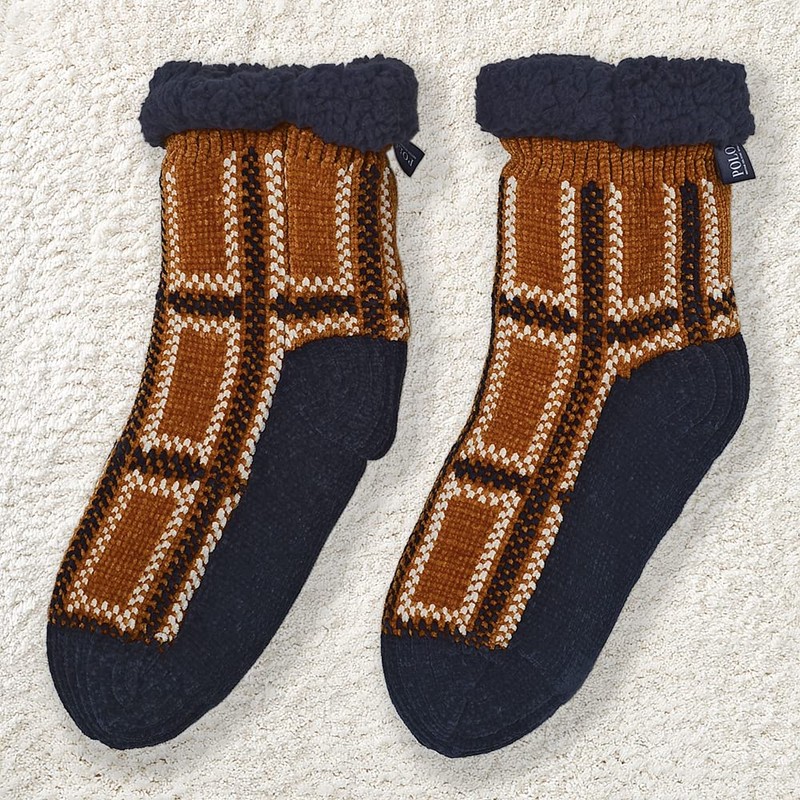 Gunze POLO BCS Socks, Room Socks, Polo, Boa Back, Woven