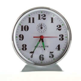 AcuRite 15606 Vintage Alarm Clock, White