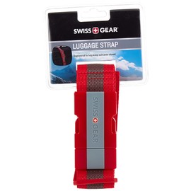 SwissGear Adjustable Luggage Strap with Snap-Lock Buckle - Fits Bags up to 72-Inches, One Size, Red