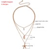 Inateannal Boho Starfish Shell Pendant Necklace Gold Layered Chain Necklace