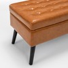 YOPTO Leather Storage 0ttoman Bench with Solid Wood Legs,Tufted Benchs