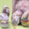 zalati Easter Bunny Tin Box, 6 Pieces Egg Shaped Candy