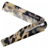 Kent 20T Handmade Folding Pocket Comb for Men, Fine Tooth