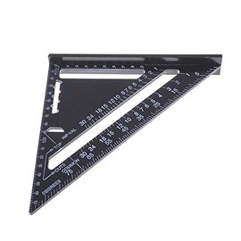 TOOLSTAR Triangle Ruler 7 Inch Aluminum Alloy Triangle Ruler Protractor High Precision 90 Degree Measuring Tool for Engineers Carpenters (Metric)