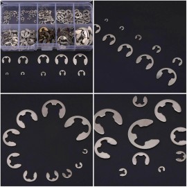 Unbranded Stainless Steel E Clip Retaining Assortment 200pcs M1.5 to M10 Sizes