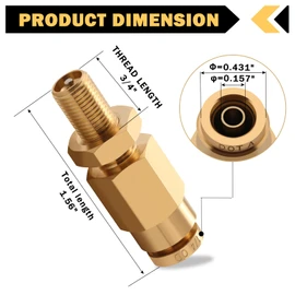 Cheemuii 1/4" Inflation Schrader Valve with Push to Connect for 1/4" OD Air Line Tubing and Air Spring Suspension for Semi Truck Trailer Tractor