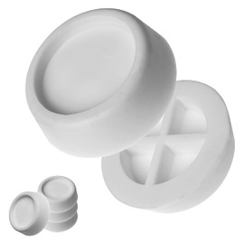 Vibration damper for washing machine, tumble dryer, dishwasher, 4 pieces, white, made of rubber, for feet up to Ø 45 mm, universal anti-vibration mat, anti-slip mat for large electrical appliances