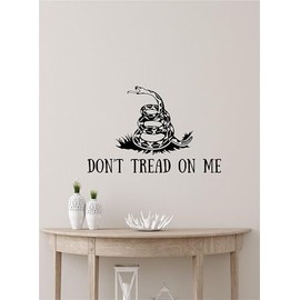 Don’t Tread on Me Vinyl Decal - Gadsden Flag Snake - Bold American Freedom Symbol for Bedroom, Bathroom, or Door - Patriotic Inspirational Vinyl Wall Mural Lettering Decal (24" W x 15" H)