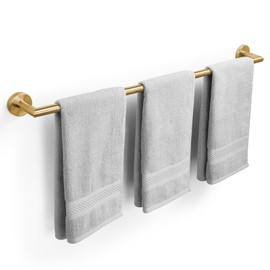 JunSun Towel Bar 30 Inch Bathroom Towel Rack Heavy Duty Bath Towel Holder Modern Towel Rod Brushed Brass Towel Hanger Bathroom Accessories Gold Towel Rail Stainless Steel Single Towel Bar Brushed Gold