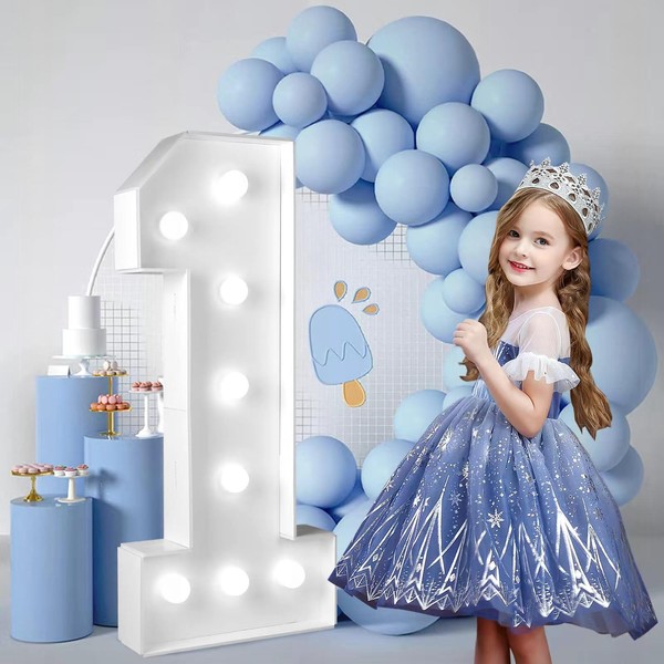 2.4FT/28.74in Marquee Light up Numbers Marquee with White Lights for