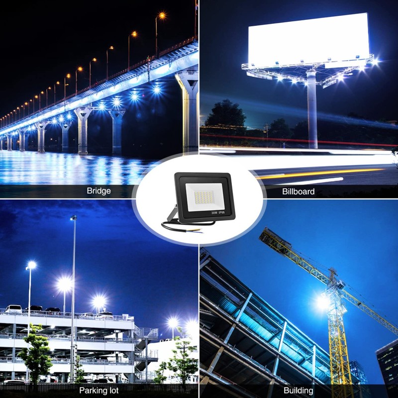 TTiiLoe 30W LED Flood Lights Outdoor, IP66 Waterproof Security Lights