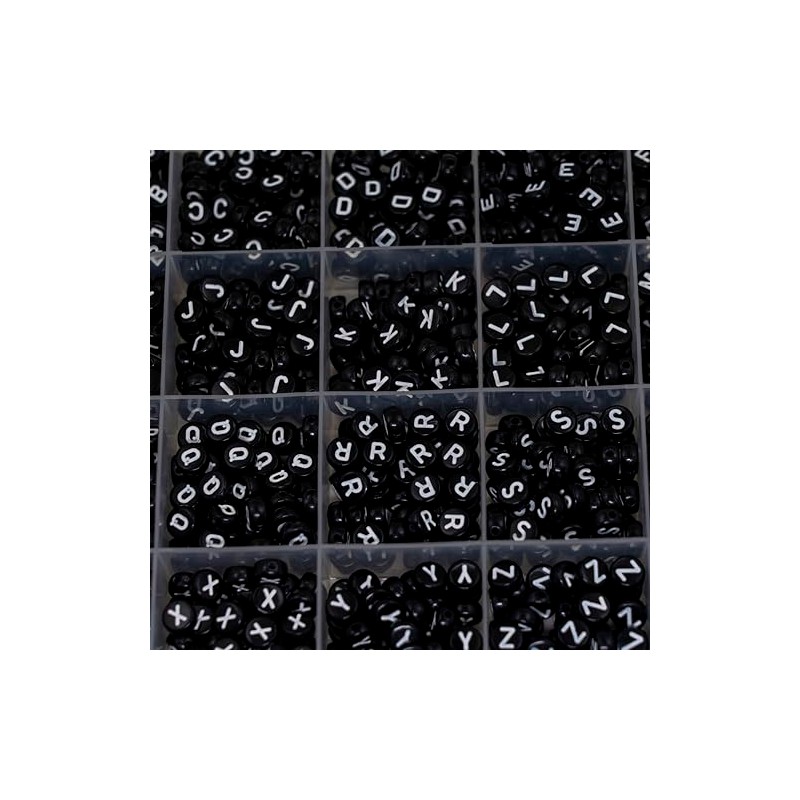WangLaap 1450Pcs Acrylic 4x7mm Round Letter Beads Kits Alphabet A-Z