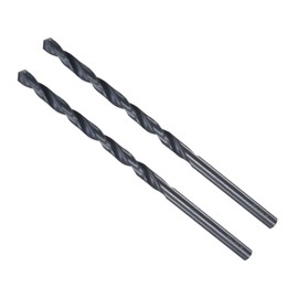 CoCud Rotary Drill Bit 6.8 mm Drilling Diameter Black Oxide Heavy Duty Steel Extra Long Straight Shank - (Use: for Stainless Steel Alloy Metal) Pack of 2