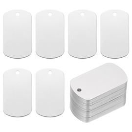 PATIKIL Metal Engraving Blank Tags, 45 Pcs Rectangle Aluminum Blank Tags Metal DIY Tag with Hole for Engraving Stamping Jewelry Bracelet Necklace DIY Craft Making, Black