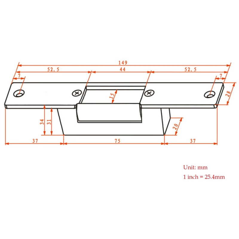 Electric Strike Door Lock Fail-Safe NC Mode 12V DC for