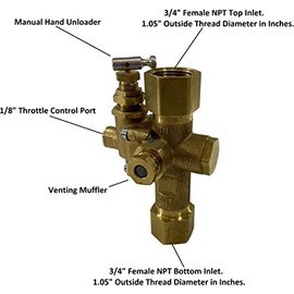 3/4" Female NPT Inlet/Outlet, Unloader Pilot Check Valve, plus Throttle Control Cable for 6.5HP MAX Gas air Compressors (140-175 PSI, Valve ONLY, Throttle Control Cable NOT Included)