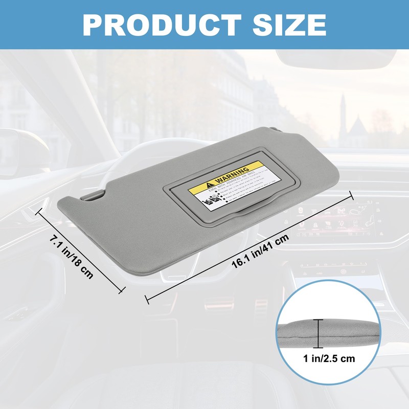 PHATRIP Right Passenger Side Sun Visor with Light Compatible with