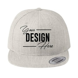 INK STITCH Stc19 Custom Design Your Own Logo Texts Embroidery Snapback Caps - Grey Heather