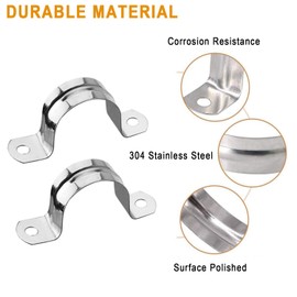 Bolatus 20 x 20 mm pipe clamp, stainless steel mounting clamp, connecting ring, U-pipe clamp, hose clamp, tool, two-hole pipe clamps with screws