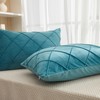 JAUXIO Diamond Pinch Pleated Crystal Velvet Pillowcases 2 Pack Solid