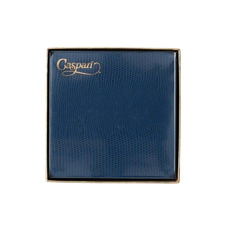 Caspari Lizard Scale Coasters in Navy, 8 Count