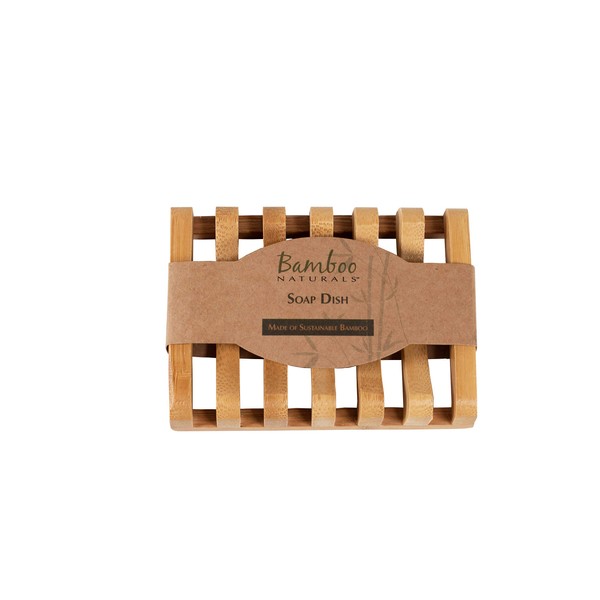 Bamboo Naturals Bar Soap Dish for Kitchen or Bathroom, Mildew and Odor Resistant
