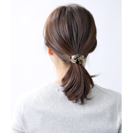 VINGTAINE H-685-BR Tortoise Shell Style Braided Design Hair Rubber Hair Accessories, Marble Twist, Brown