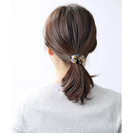 VINGTAINE H-685-BR Tortoise Shell Style Braided Design Hair Rubber Hair Accessories, Marble Twist, Brown