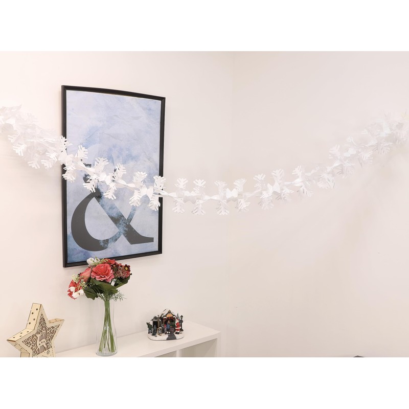 Toyland® 6.8ft (2.1m) White Festive Snowflake Garland - Christmas &