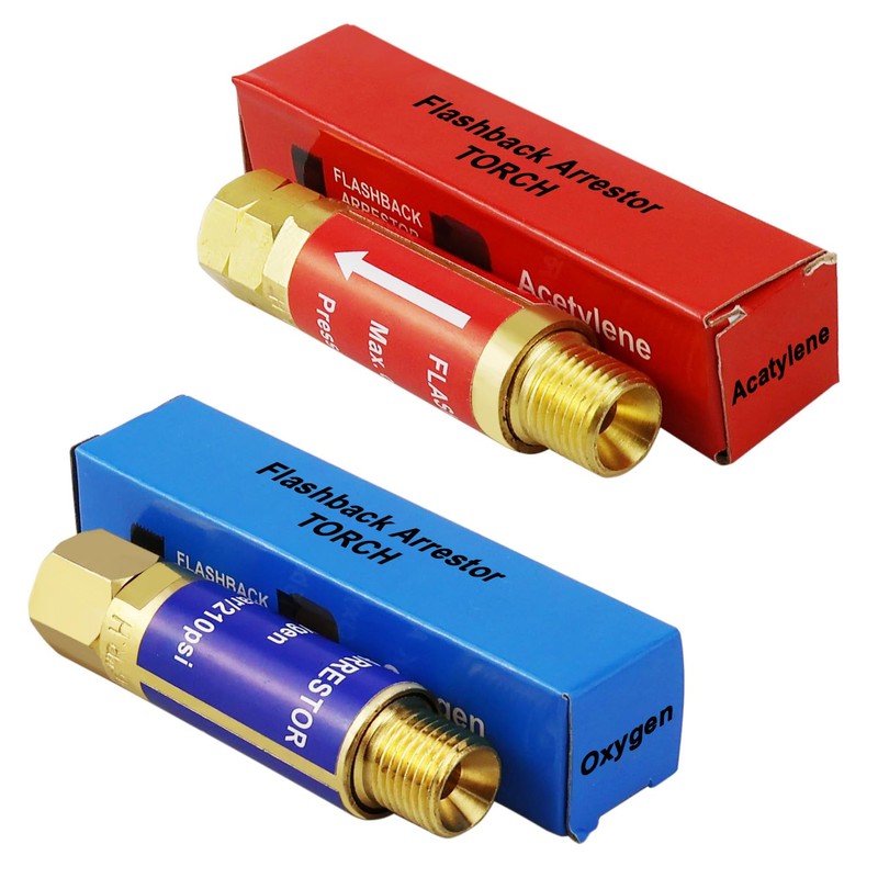 Vaphy Oxygen Acetylene Flashback Arrestors Set 2-Set 9/16-18 Threads for