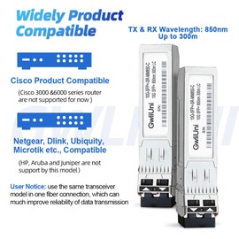 4PCS Multi-Mode 10G SFP+ Fiber Module Network Transceiver, SR MM850nm 300m, Duplex LC for Cisco, Netgear, MikroTik, Ubiquity, DLink etc.,