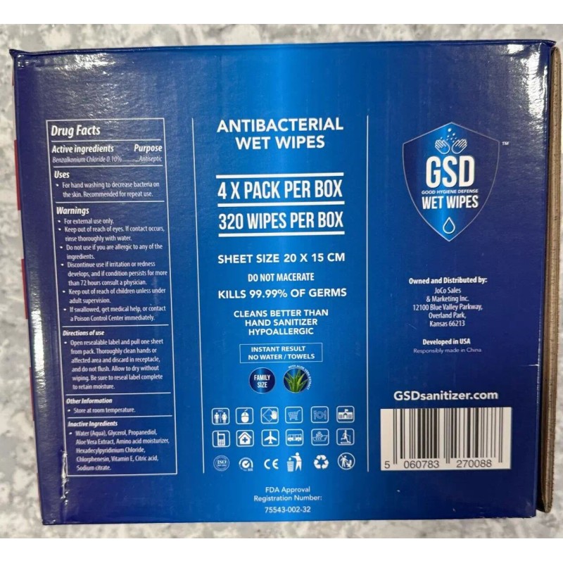 GSD Good Hygiene Hand Surface Wipes Aloe Vera 4 Pack