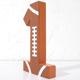Football 1st Sign Wooden Centerpiece - 1st Year Old Football, Sports Football 1st Birthday Table Decor Sign Decoration, Baby Football Party, 1st Birthday Photo Props, Super Bowl party decorations.