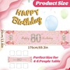 80th Birthday Table Runner, Pink Happy 80th Birthday Table Runner
