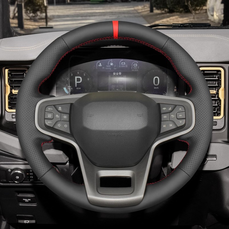 MEWANT Steering Wheel Cover Compatible with Ford Bronco 2021-2024 Geniune