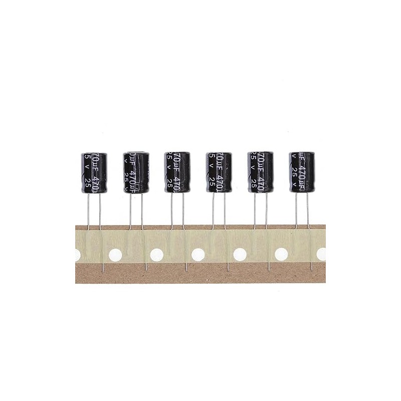 25 V 470UF Plug-In Aluminium Electrolytic Capacitor 8 x 12