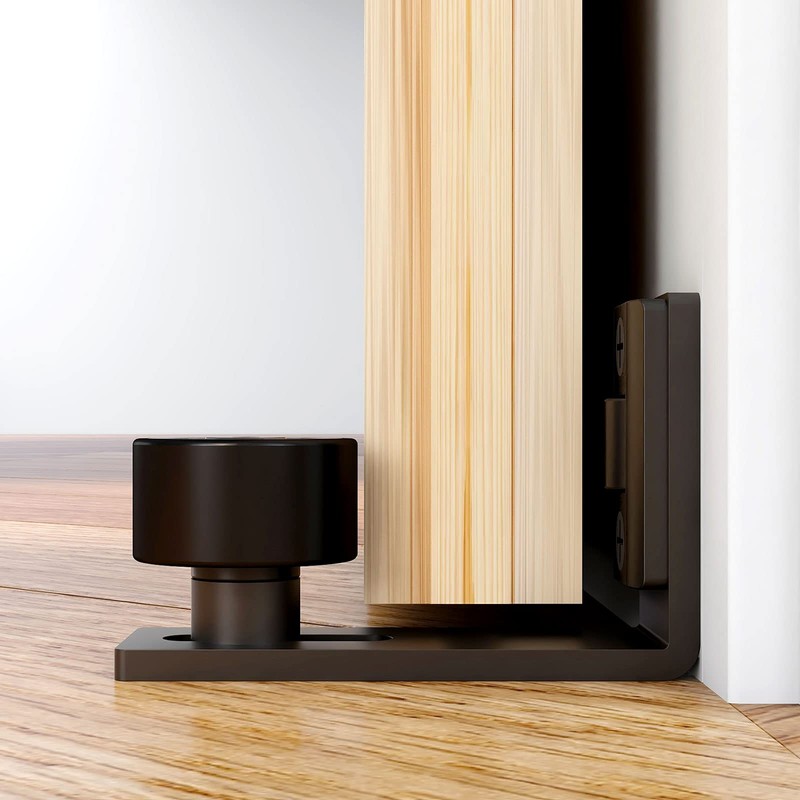 LQKUMJG Sliding Barn Door Floor Guide Wall Mount Hardware Adjustable