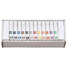 Doctor Stuff - File Folder Month Labels, Complete Set of January - December, Tab Products - TMLV Series Stickers, 1/2" x 1", 1 Each of 12 Rolls, 500/Roll